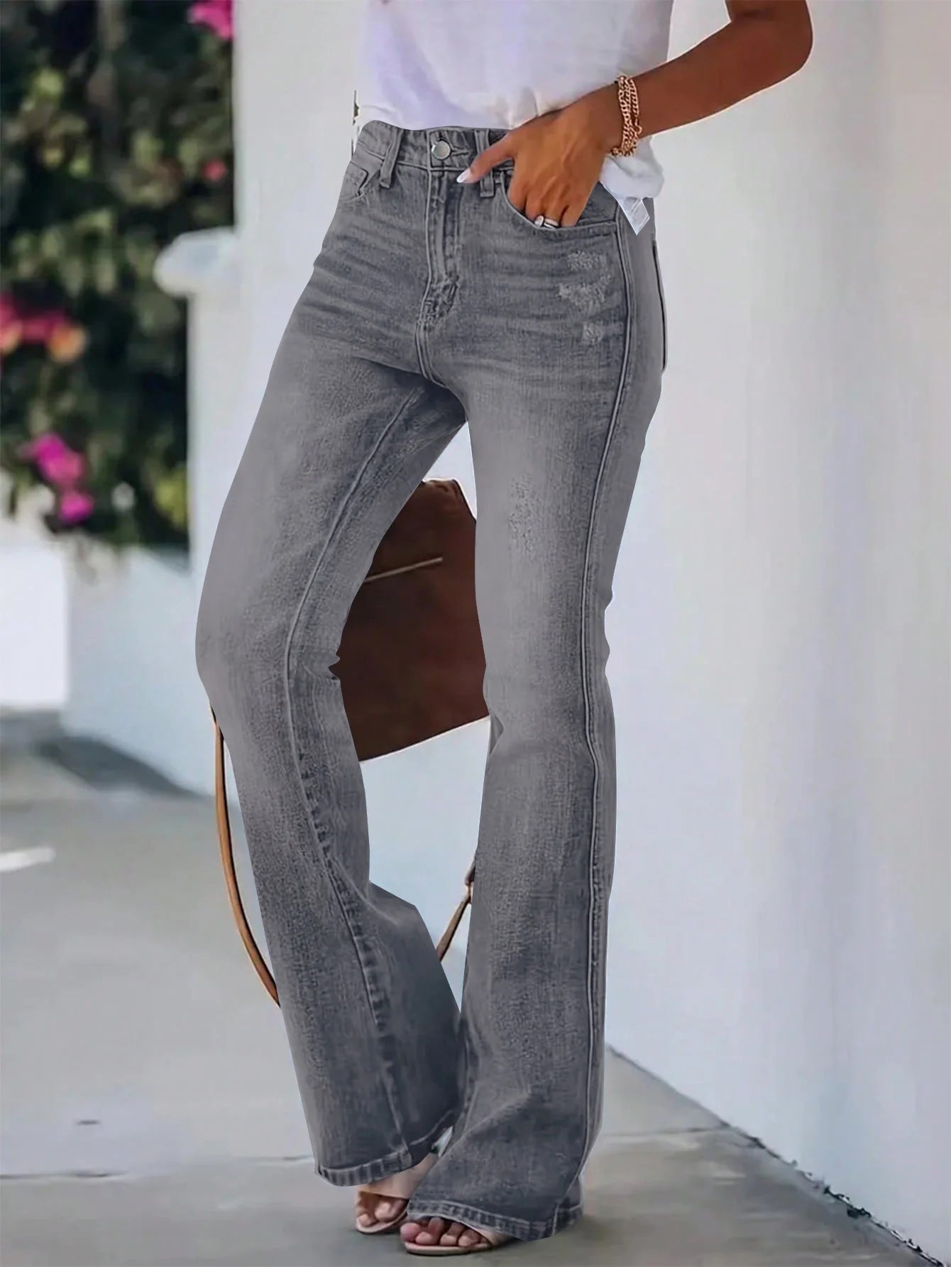 New Hot Women's Horn Jeans High Waist Slimming Fit