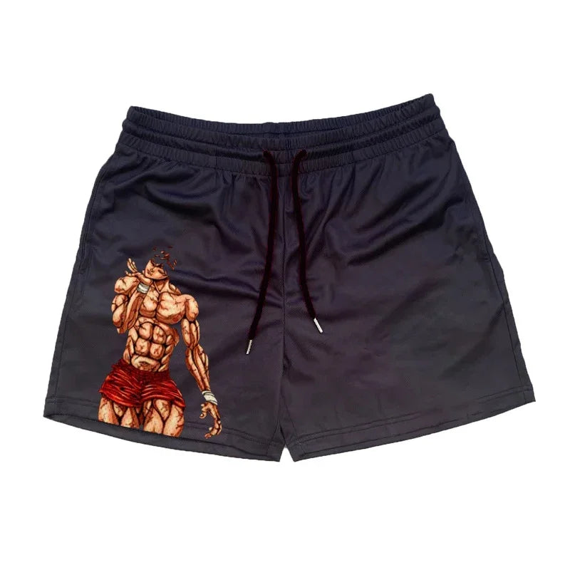 Anime Casual Shorts Men Women Manga Cartoon Sports Gym Shorts Fitness 3D Print Quick Dry Mesh Board Shorts Summer Male