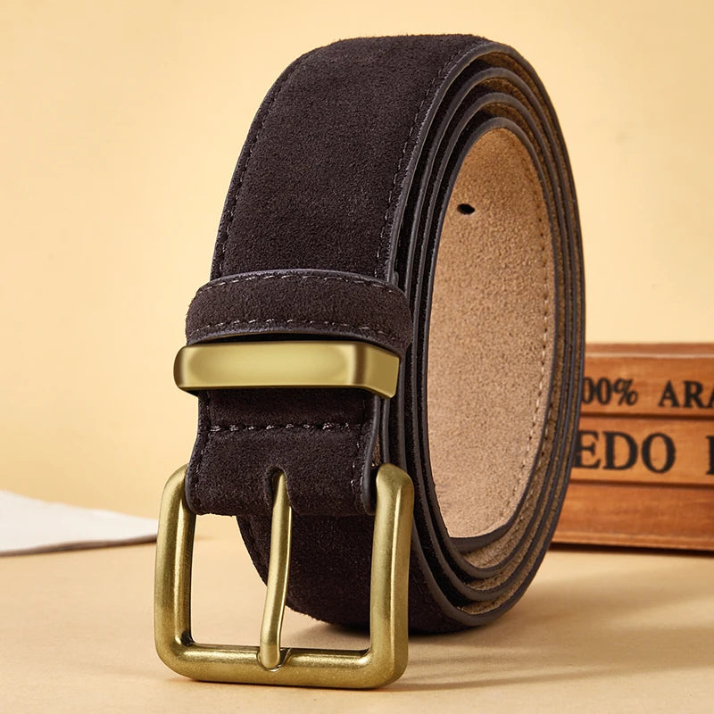Fashion Suede Cowhide Women's Belts - Stylish Genuine Leather Girdle