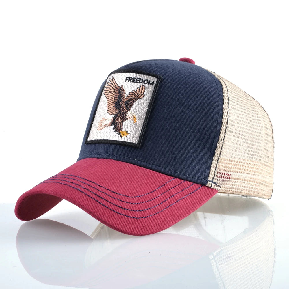 Fashion Trucker Caps With Embroidery Goat Patch For All Seasons