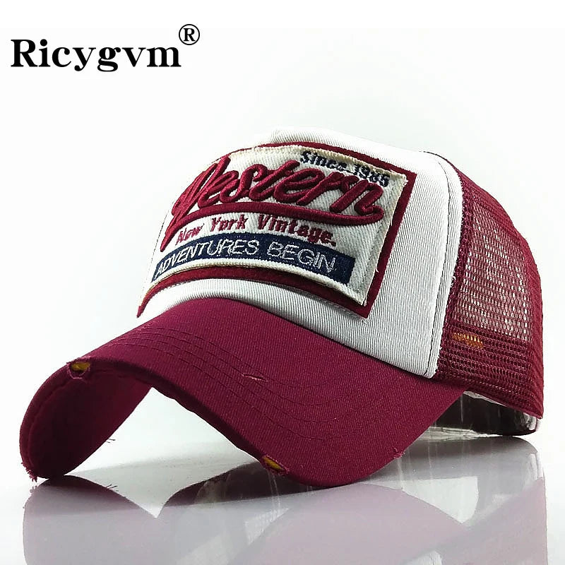 Summer Mesh Trucker Hat For Men Women Adjustable Sun Protection