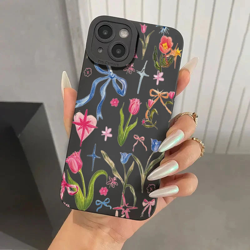 Vibrant Stylish Fruit Juice Flower Pattern Phone Case for iPhone