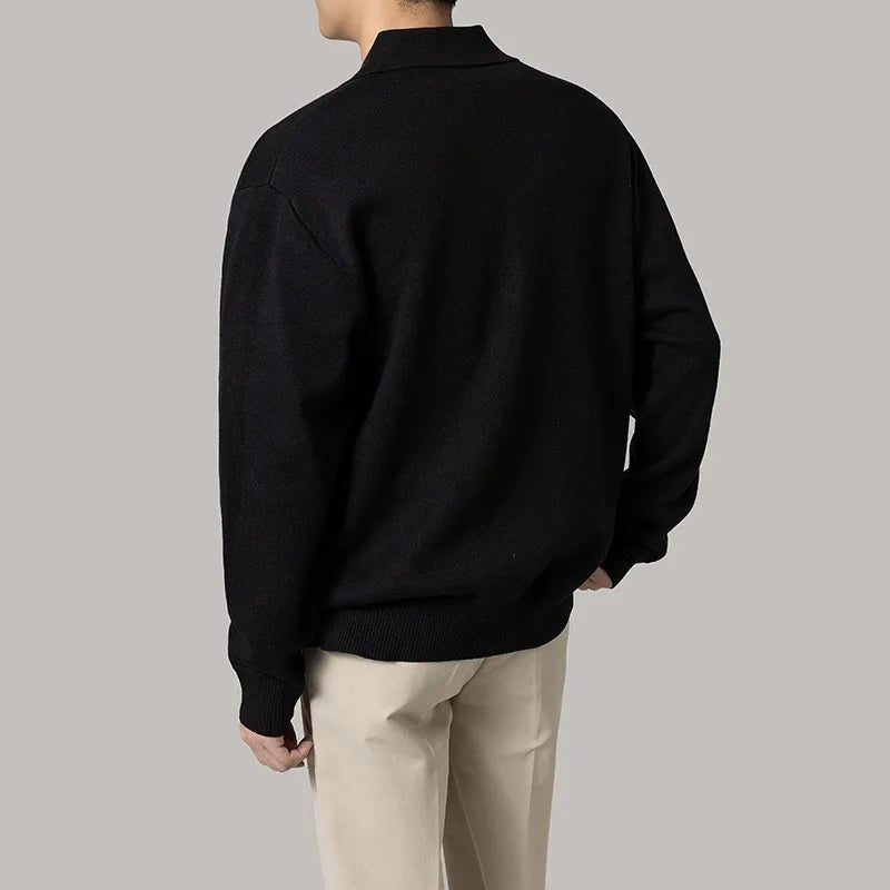 Luxury Knitted Polo Shirt for Casual Autumn Style