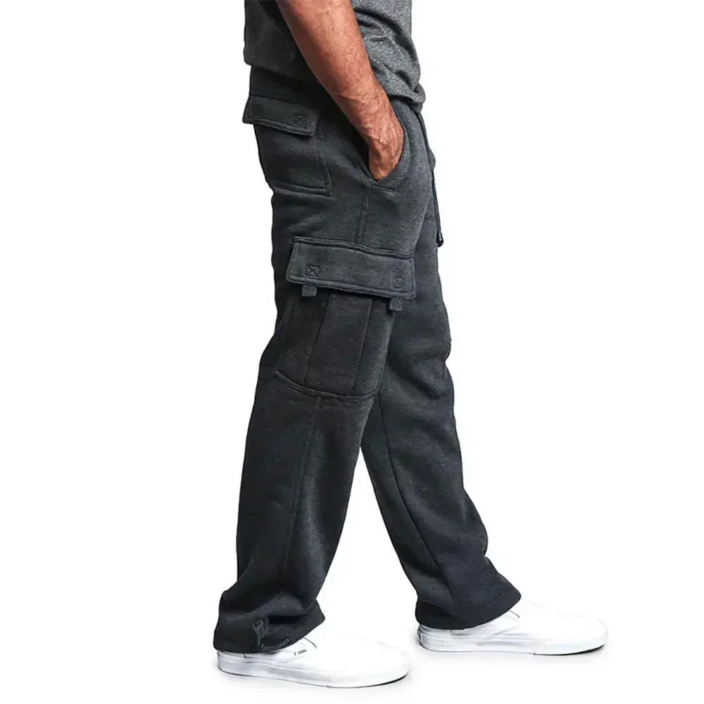Men's Cargo Sweatpants Autumn Long Pants Loose Sport Fit Jogging Overalls Joggers Sweat Pocket Pants Cargo Trousers Streetwear