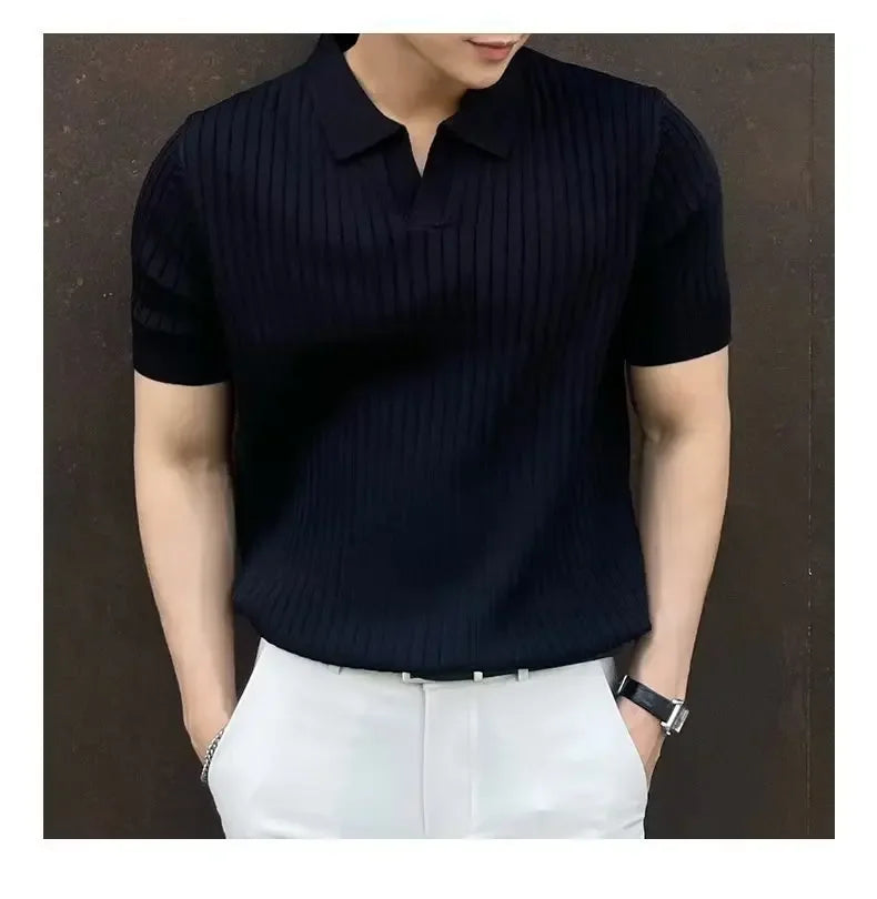 2024 Summer Men's Ice Silk Polo Shirt for Comfort
