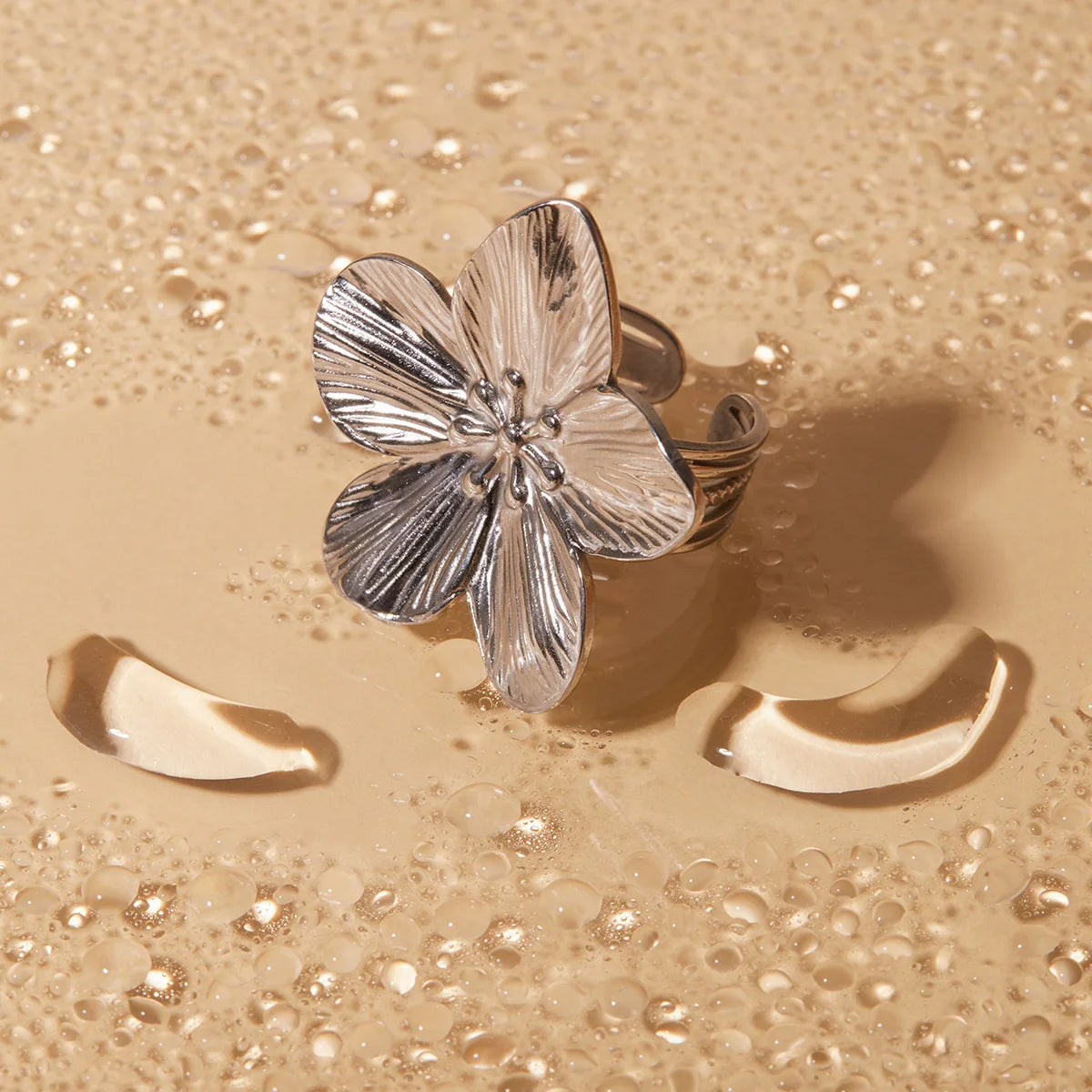 Stunning Trendy 2PC Stainless Steel Flower Earrings for Festivals