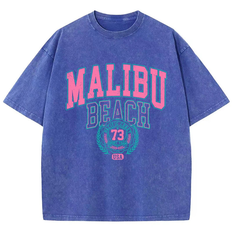 Comfortable Malibu Beach Washed T-Shirt for Women