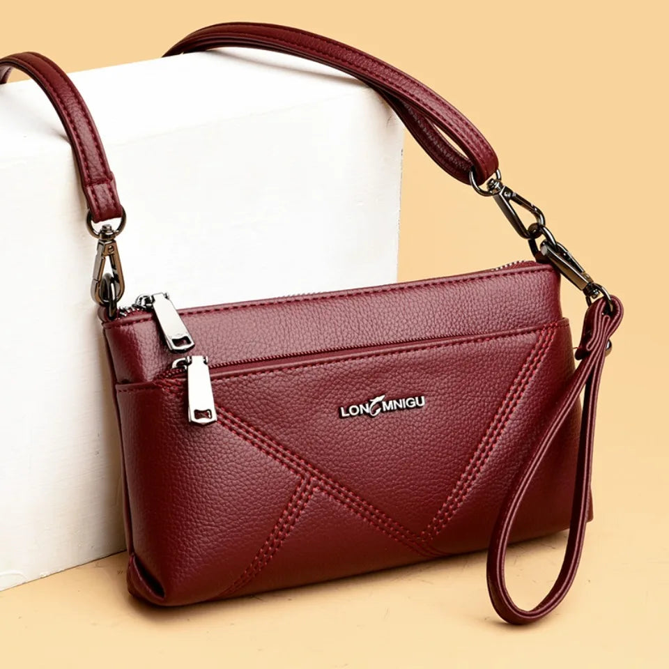 Small Crossbody PU Leather Bag – Solid Color Women’s Tote Shoulder Bag, Clutch Purse Handbag