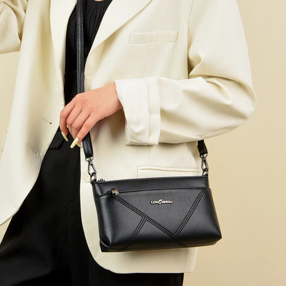 Small Crossbody PU Leather Bag – Solid Color Women’s Tote Shoulder Bag, Clutch Purse Handbag