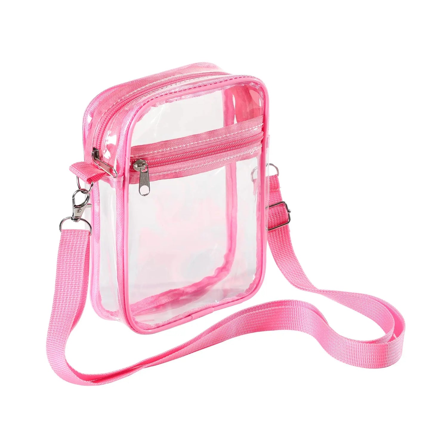 Women's Clear PVC Shoulder Bag – Stadium Approved Crossbody Bag with Front Pocket