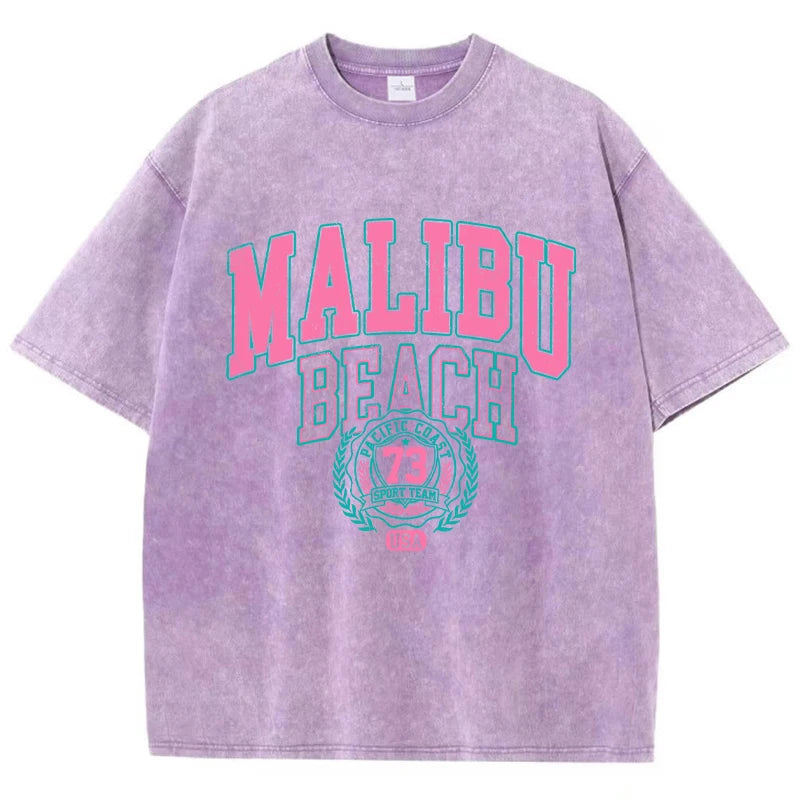 Comfortable Malibu Beach Washed T-Shirt for Women