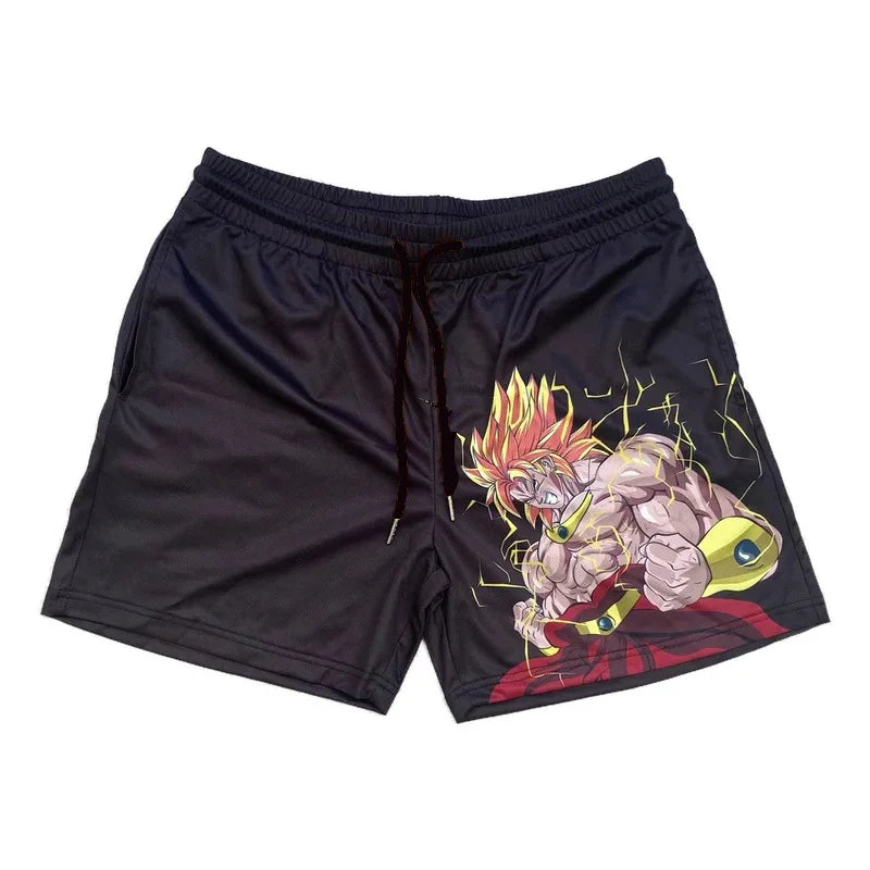 Anime Casual Shorts Men Women Manga Cartoon Sports Gym Shorts Fitness 3D Print Quick Dry Mesh Board Shorts Summer Male