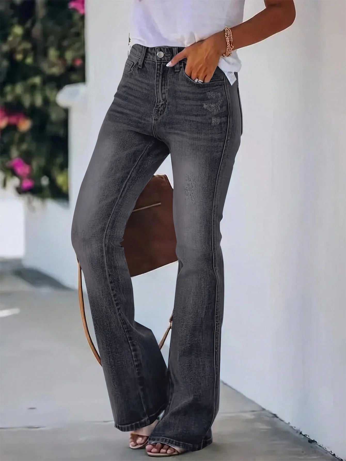 New Hot Women's Horn Jeans High Waist Slimming Fit