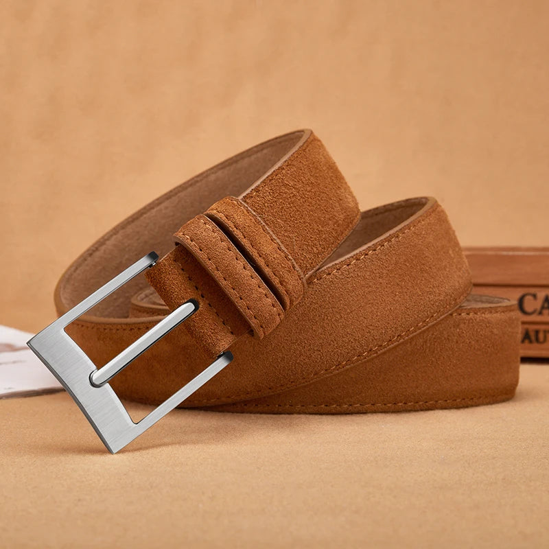 Luxury Sude Belts Cow Leather for Men and Ladies