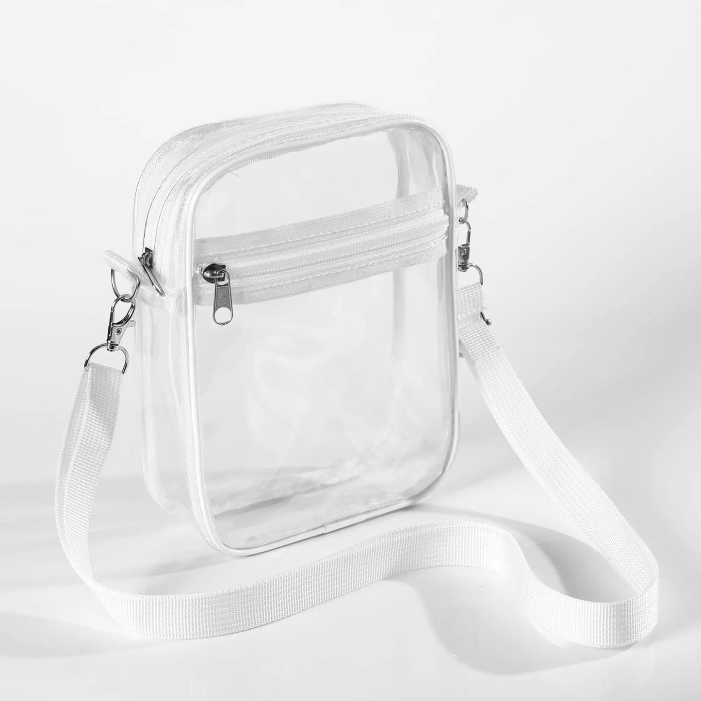 Women's Clear PVC Shoulder Bag – Stadium Approved Crossbody Bag with Front Pocket