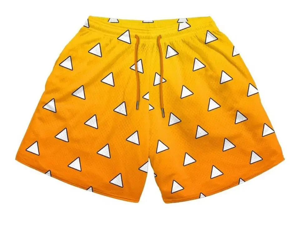 Anime Casual Shorts Men Women Manga Cartoon Sports Gym Shorts Fitness 3D Print Quick Dry Mesh Board Shorts Summer Male