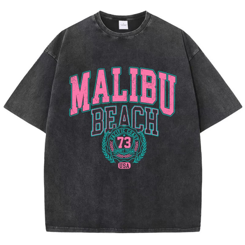Comfortable Malibu Beach Washed T-Shirt for Women