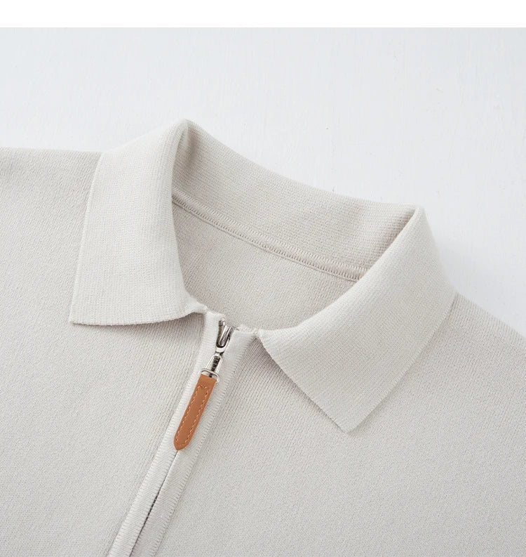 Luxury Knitted Polo Shirt for Casual Autumn Style