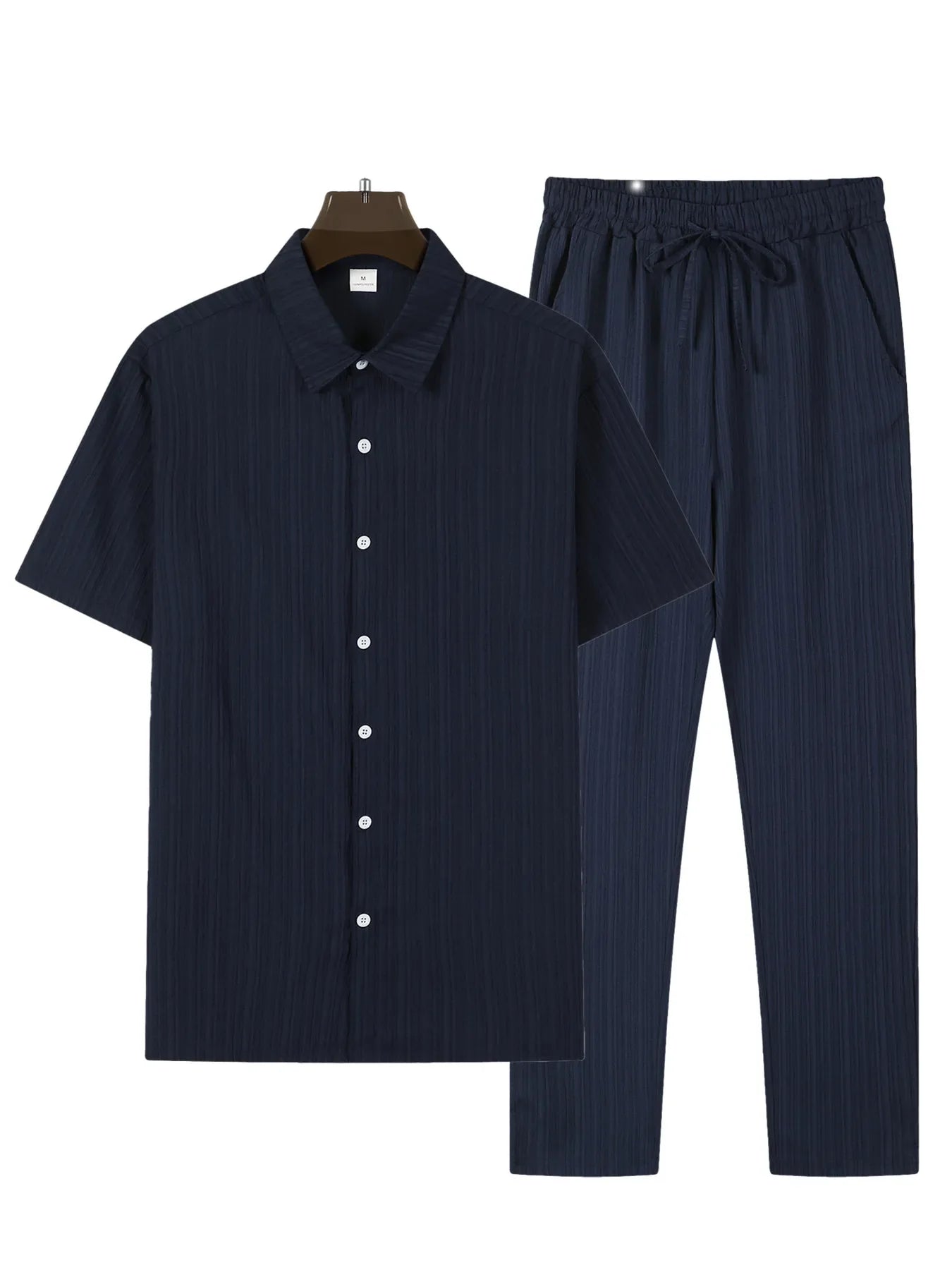 Men's Business Casual Shirt and Pants Set for Summer 2024