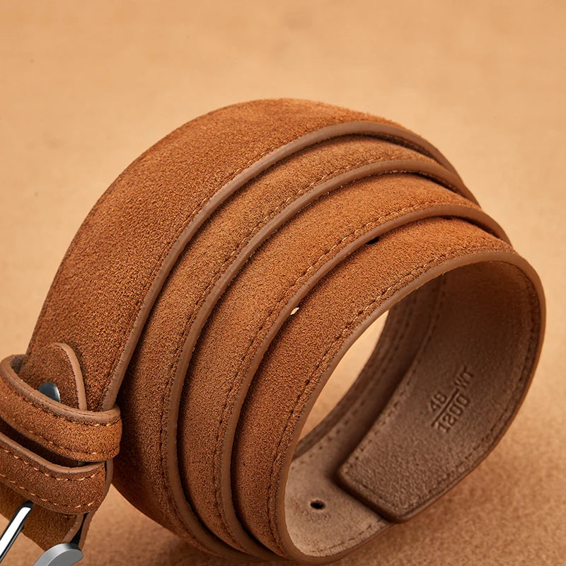 Luxury Sude Belts Cow Leather for Men and Ladies