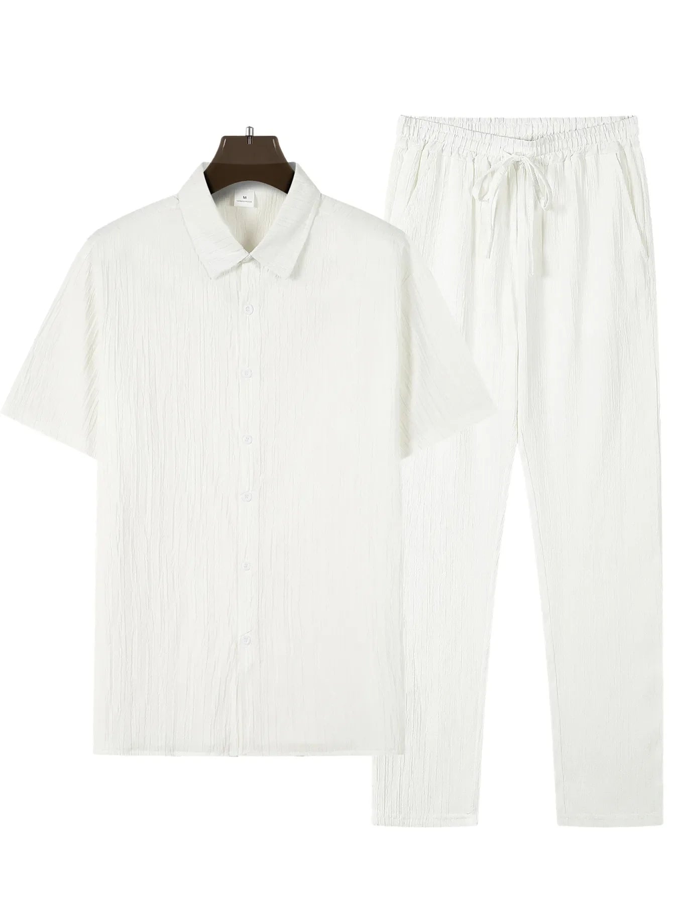 Men's Business Casual Shirt and Pants Set for Summer 2024