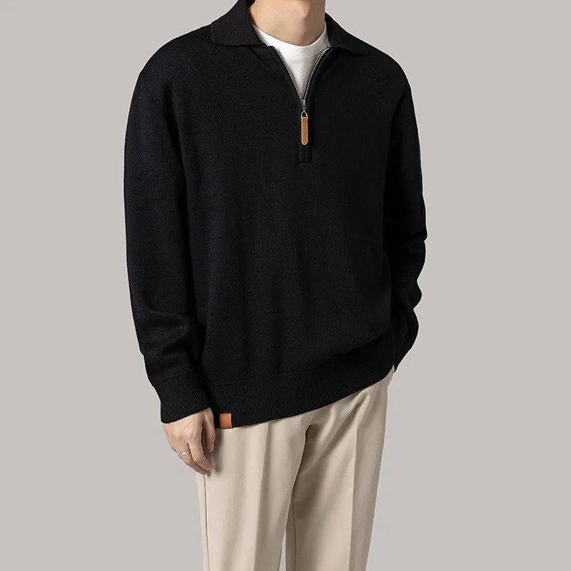 Luxury Knitted Polo Shirt for Casual Autumn Style