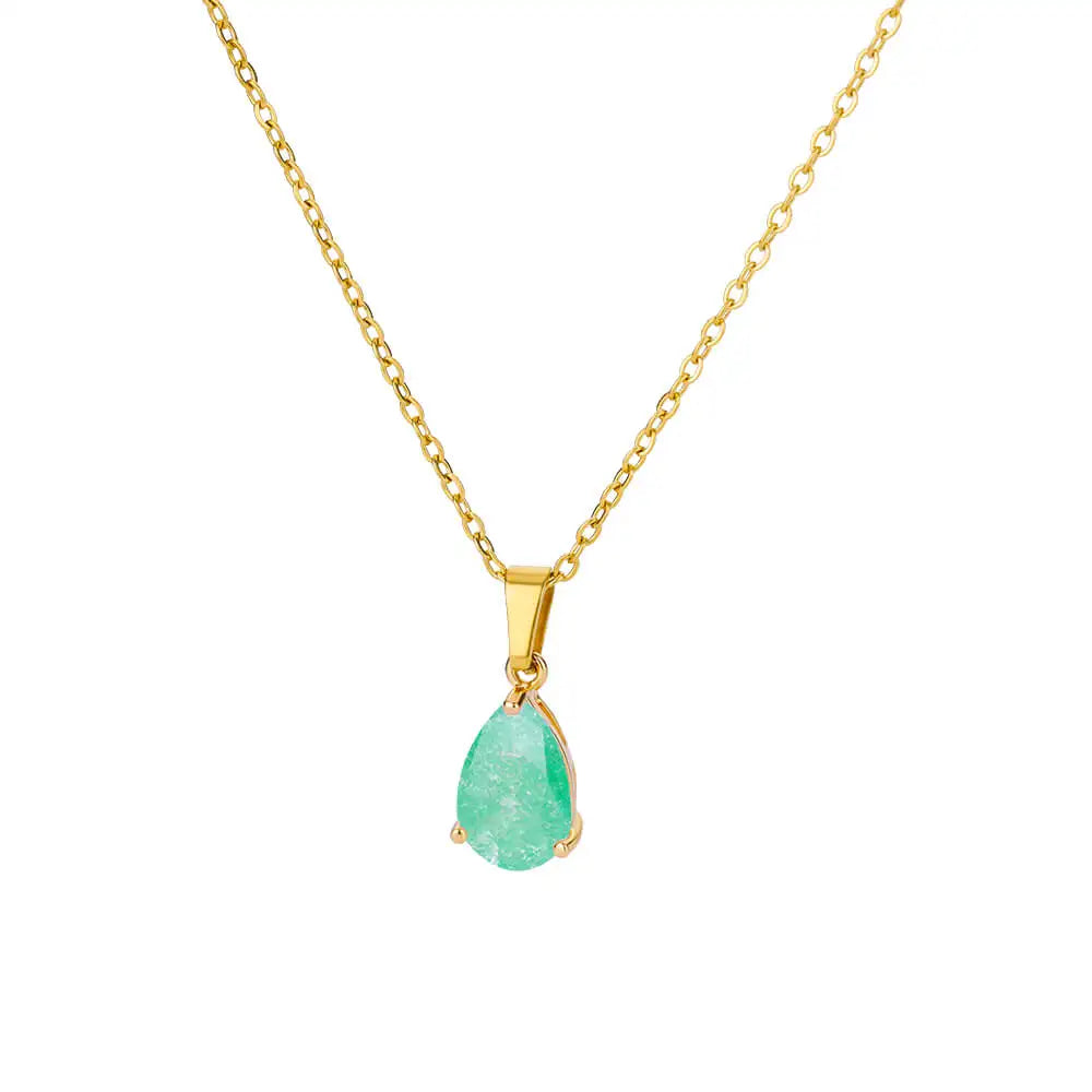 Elegant Zircon Teardrop Necklaces for Women Gift Jewelry