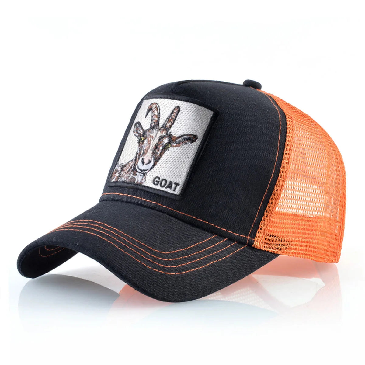 Fashion Trucker Caps With Embroidery Goat Patch For All Seasons