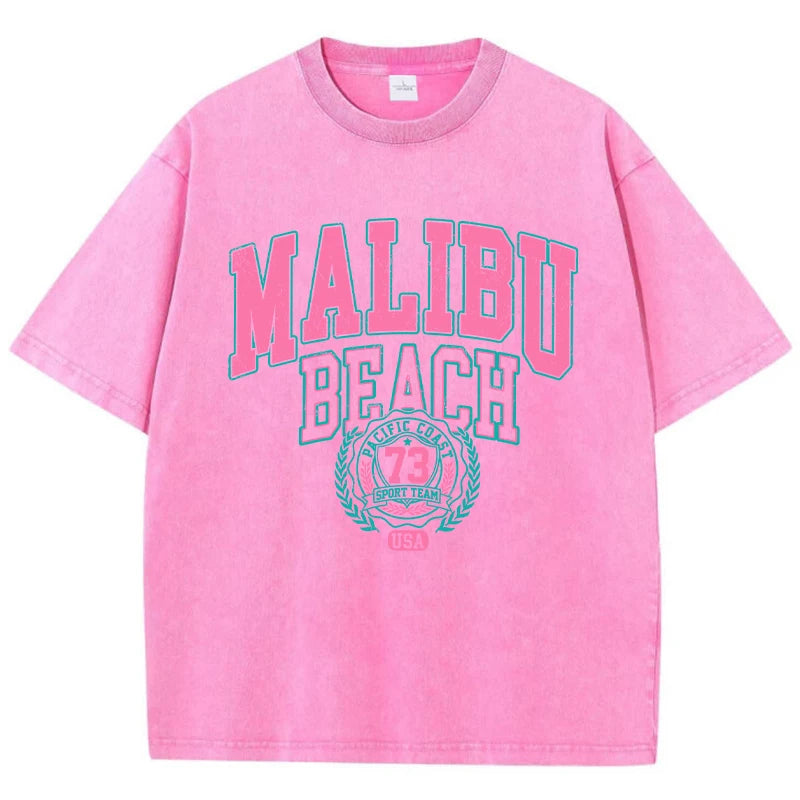 Comfortable Malibu Beach Washed T-Shirt for Women