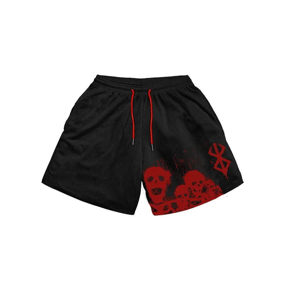 Anime Casual Shorts Men Women Manga Cartoon Sports Gym Shorts Fitness 3D Print Quick Dry Mesh Board Shorts Summer Male