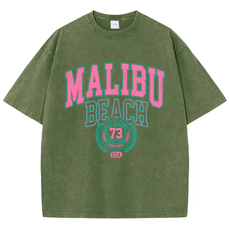 Comfortable Malibu Beach Washed T-Shirt for Women
