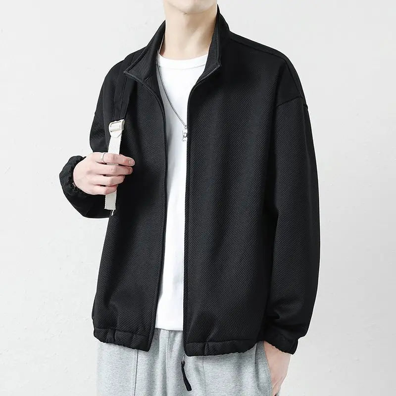 Japanese Men's Casual Long Sleeved Zipper Jacket 2024