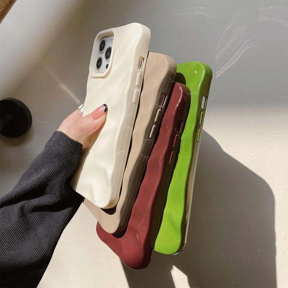 Vibrant Fashion Ripple Phone Case For iPhone 16 15 14 Pro Max Shockproof Protection