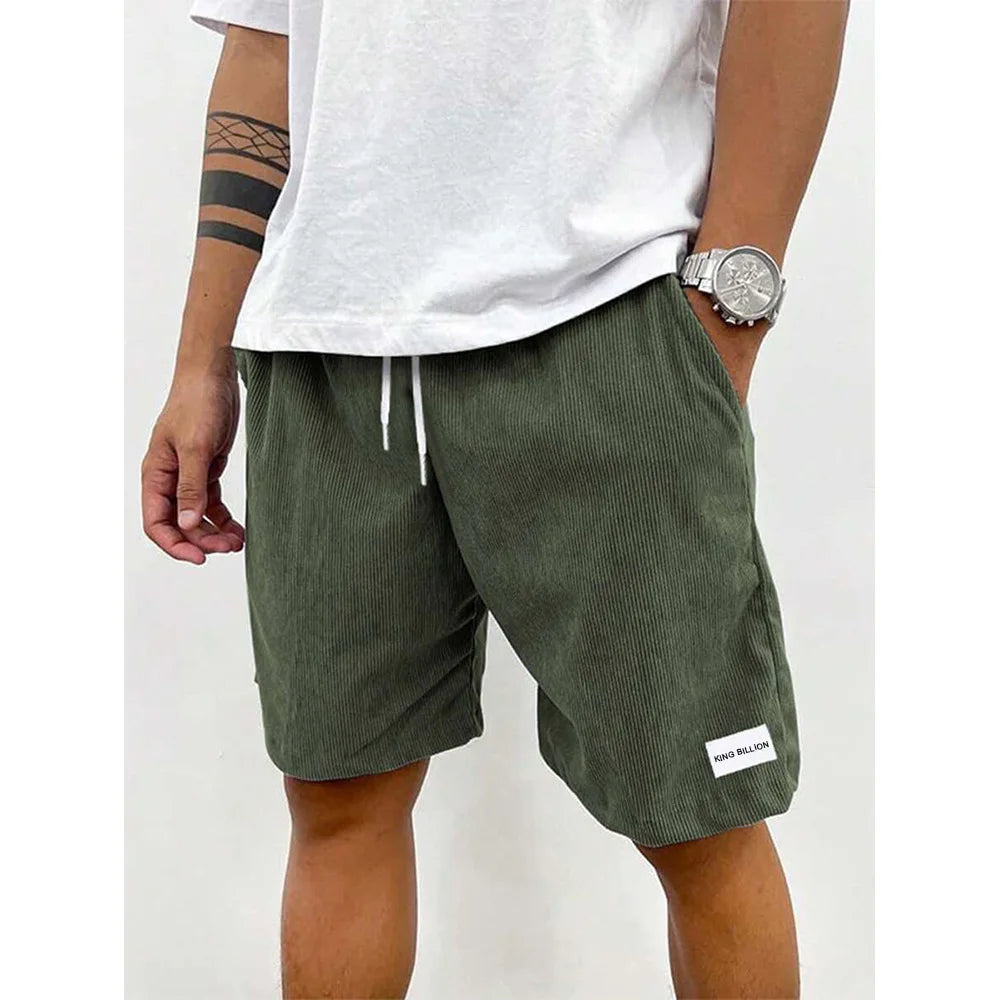 Men's Corduroy Casual Shorts – Lightweight Summer Sweatpants, Beach & Sportswear