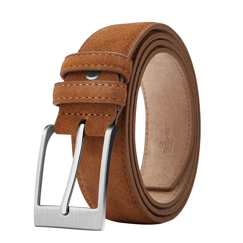 Luxury Sude Belts Cow Leather for Men and Ladies