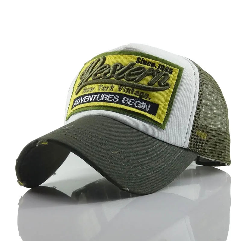 Summer Mesh Trucker Hat For Men Women Adjustable Sun Protection