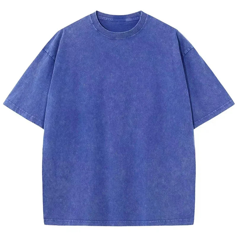 Unisex Vintage Heavyweight Washed T-Shirt – Retro Oversized Cotton Tee