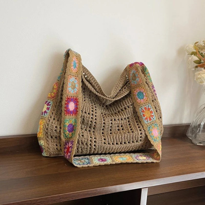 Cute Woven Knit Tote Bag – Stylish Beach & Shopping Shoulder Bag
