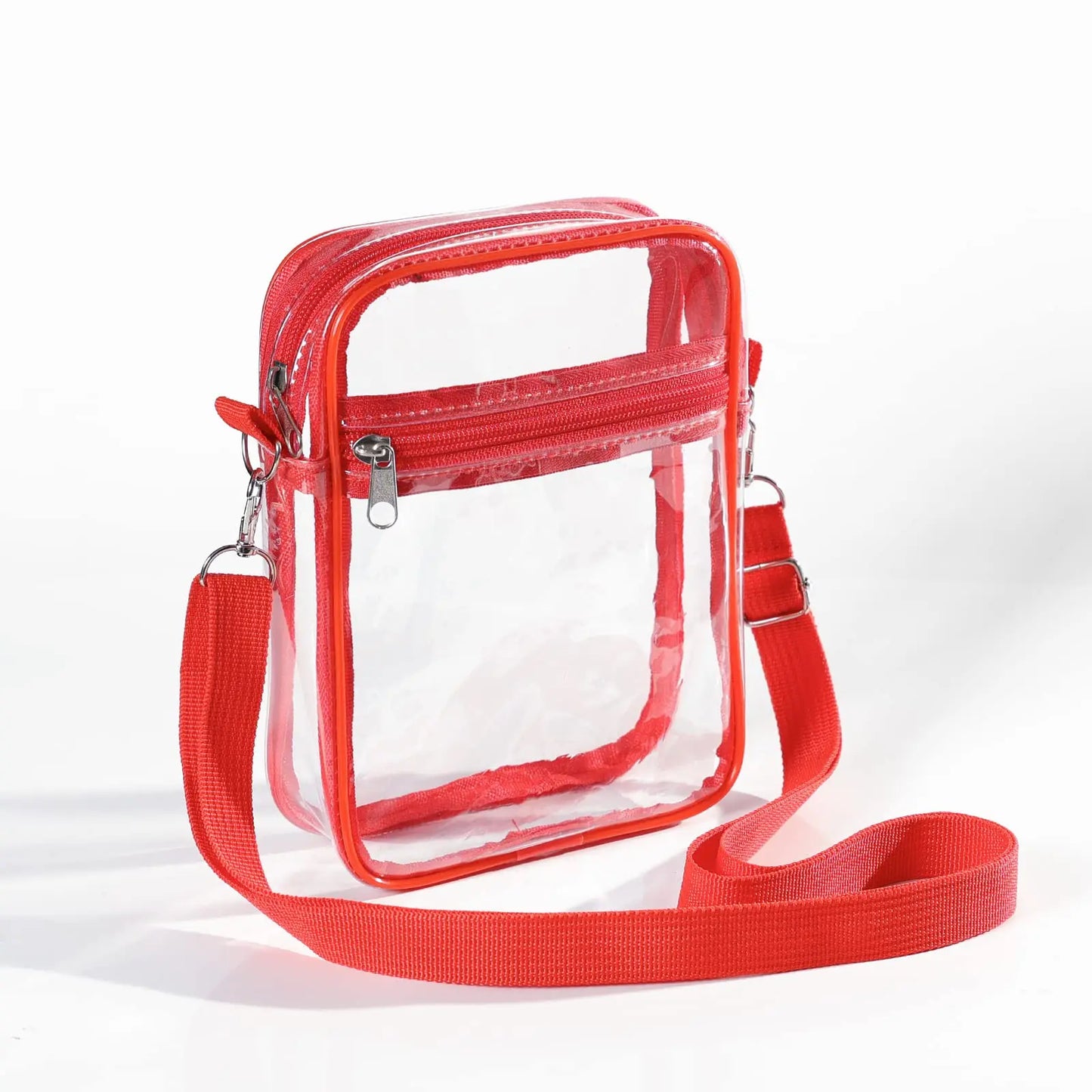 Women's Clear PVC Shoulder Bag – Stadium Approved Crossbody Bag with Front Pocket