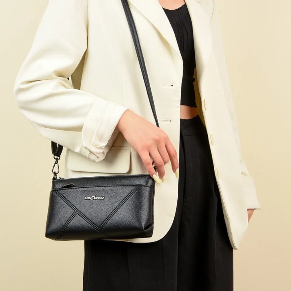 Small Crossbody PU Leather Bag – Solid Color Women’s Tote Shoulder Bag, Clutch Purse Handbag
