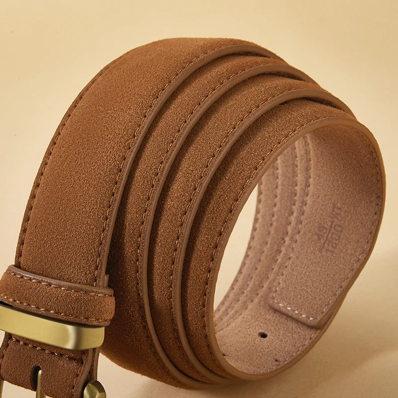 Fashion Suede Cowhide Women's Belts - Stylish Genuine Leather Girdle