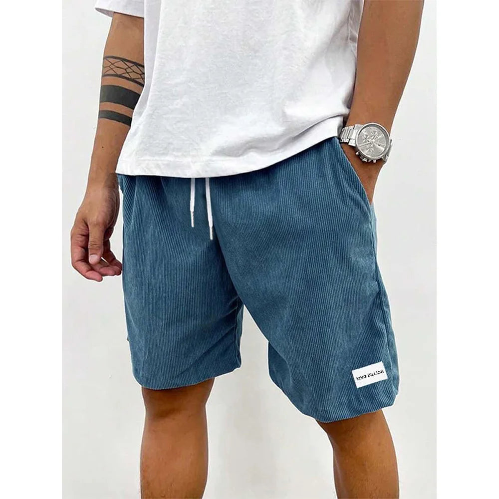 Men's Corduroy Casual Shorts – Lightweight Summer Sweatpants, Beach & Sportswear