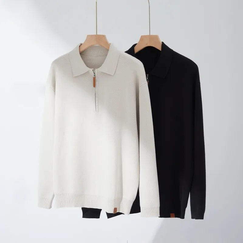 Luxury Knitted Polo Shirt for Casual Autumn Style