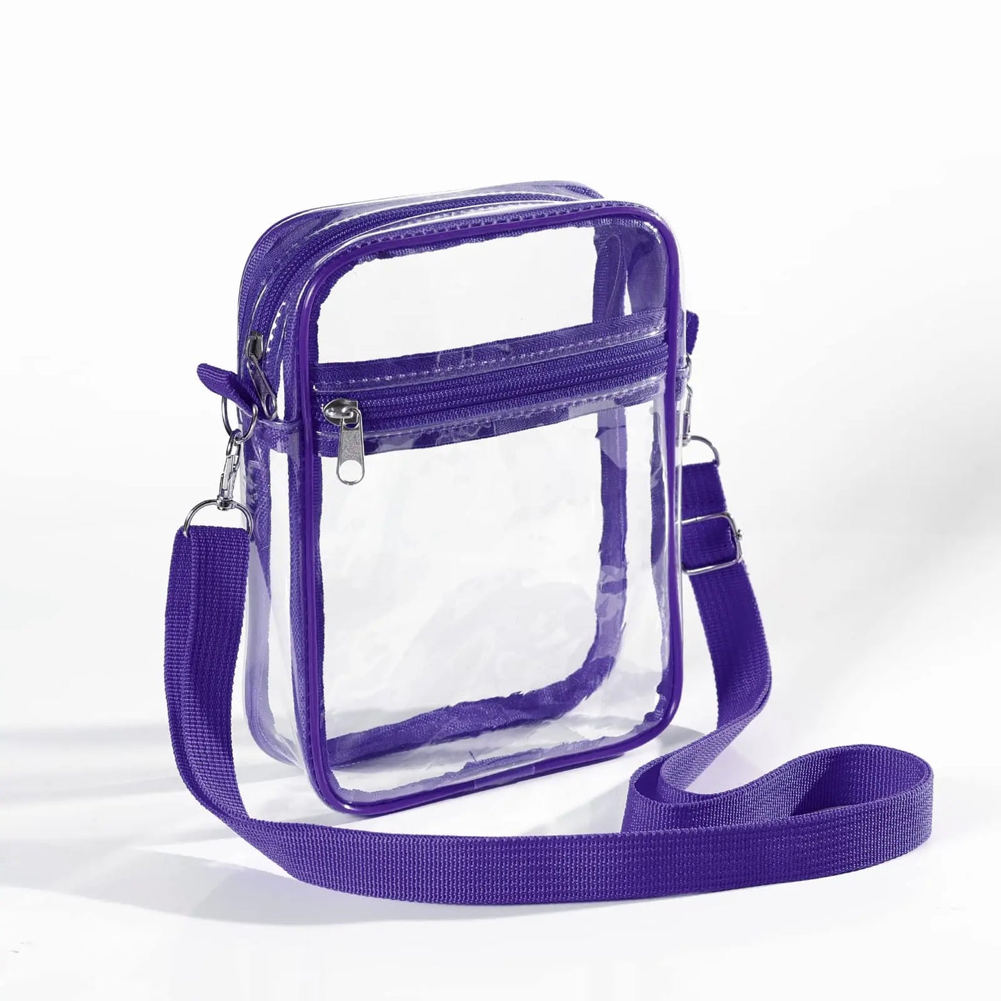 Women's Clear PVC Shoulder Bag – Stadium Approved Crossbody Bag with Front Pocket