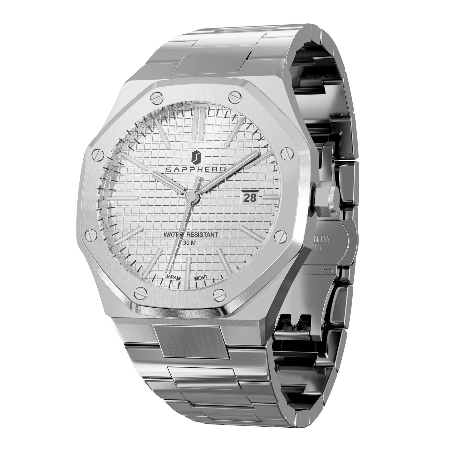 SAPPHERO Men's Luxury Waterproof Stainless Steel Watch Gift