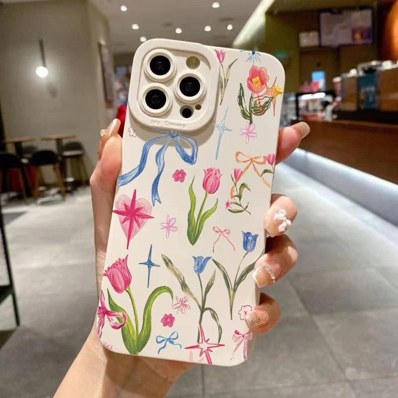 Vibrant Stylish Fruit Juice Flower Pattern Phone Case for iPhone
