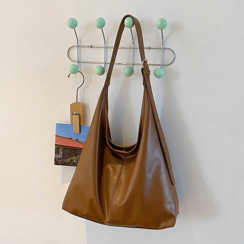 Retro Women’s Shoulder Tote Bag – Versatile Crossbody Pack, Large Capacity Fashion Commuter Book Bag
