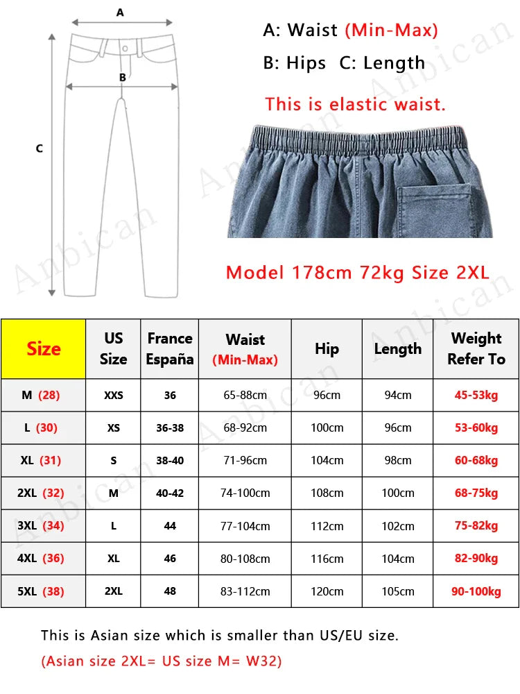 Plus Size Spring Summer Cargo Jeans for Men Stylish Comfort