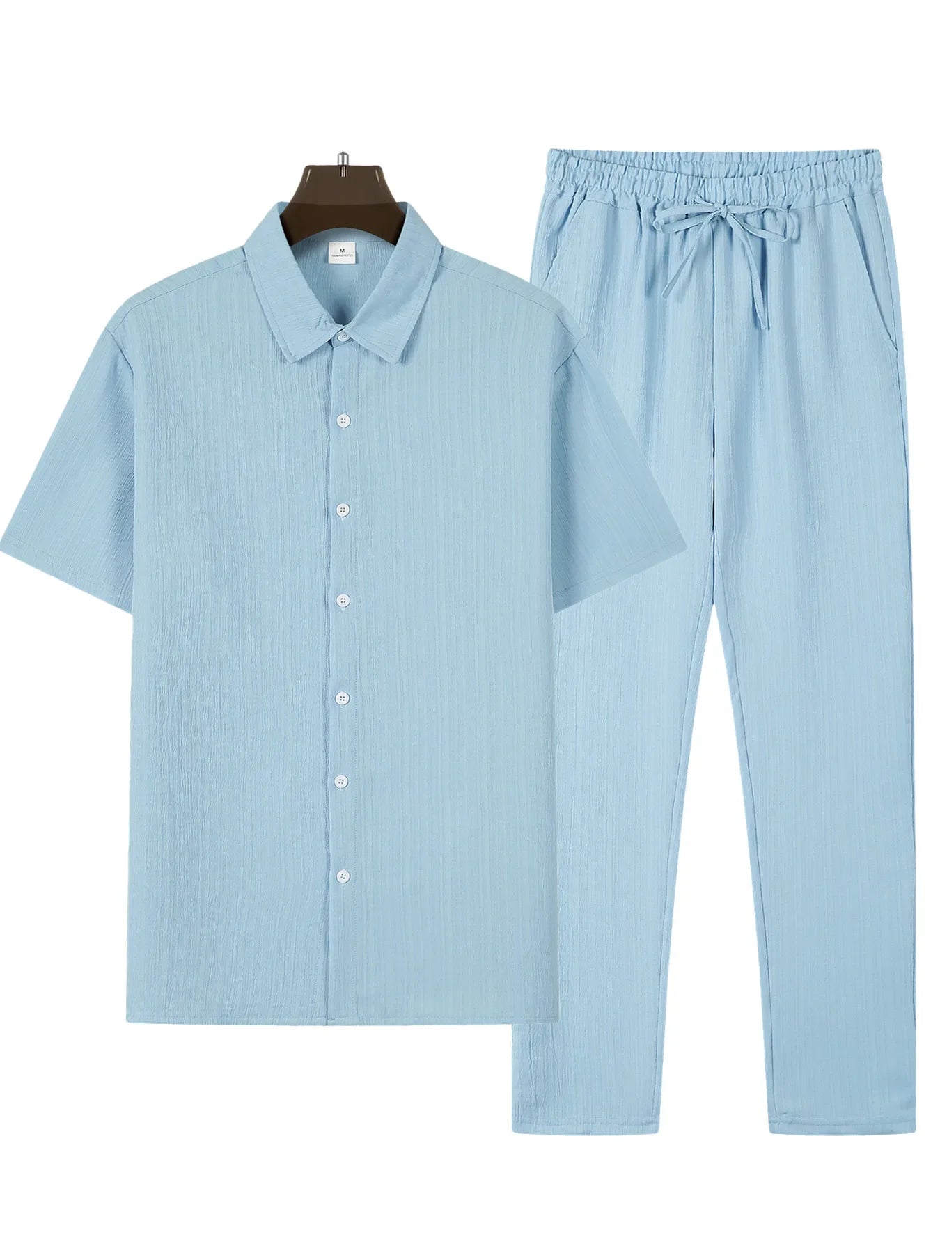 Men's Business Casual Shirt and Pants Set for Summer 2024