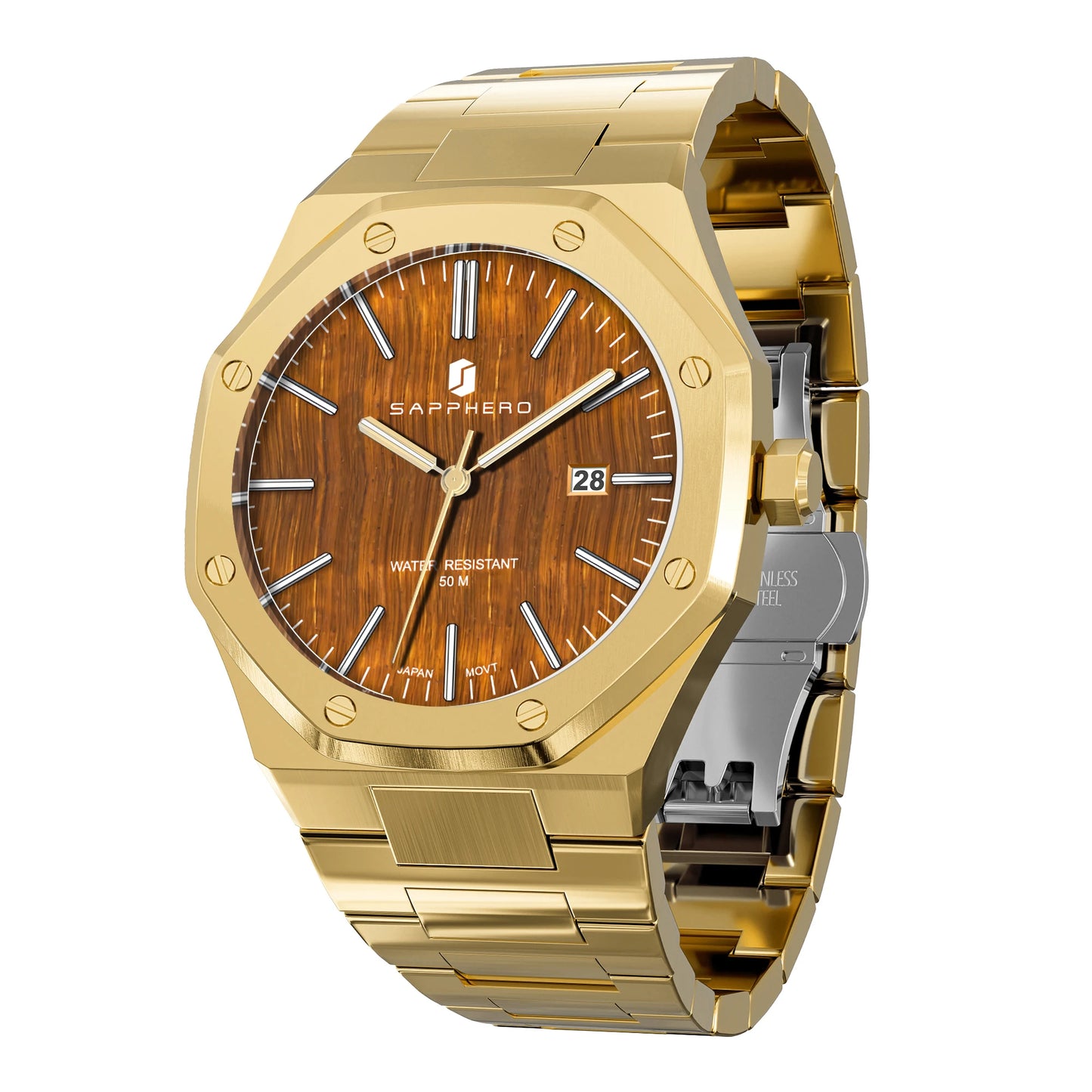 SAPPHERO Men's Luxury Waterproof Stainless Steel Watch Gift